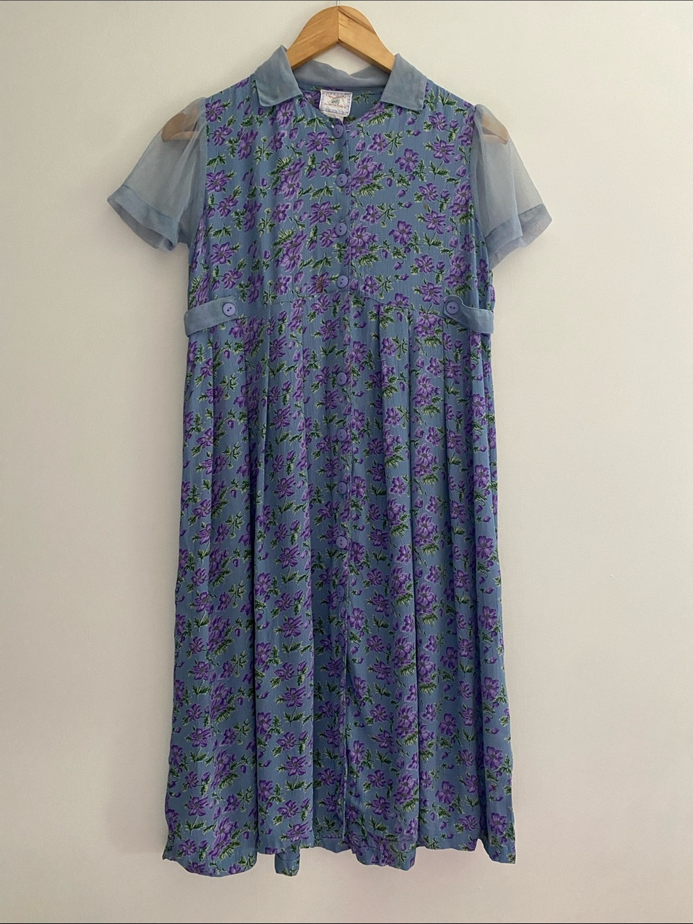 Vintage April Cornell Cornelloki Juniors Floral Button Front Dress